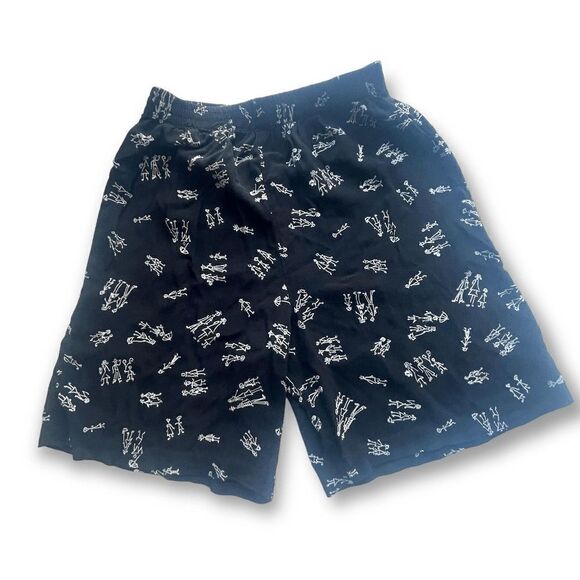 Palisades Stick Figure Black and White Walking Shorts, Size L - Picture 1 of 9